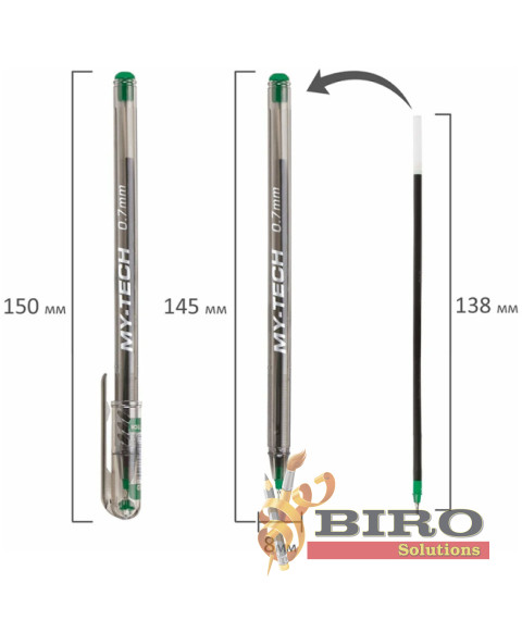 Pix cu bilă 0.7 mm, Pensan My-Tech,verde